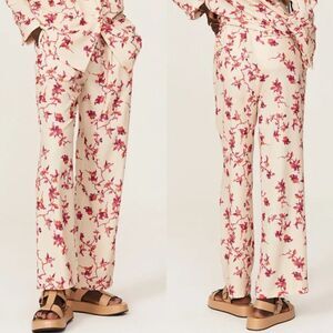 HOFMANN Copenhagen Silvaine Pants Womens 40 US 8 Beige Floral Straight Trousers
